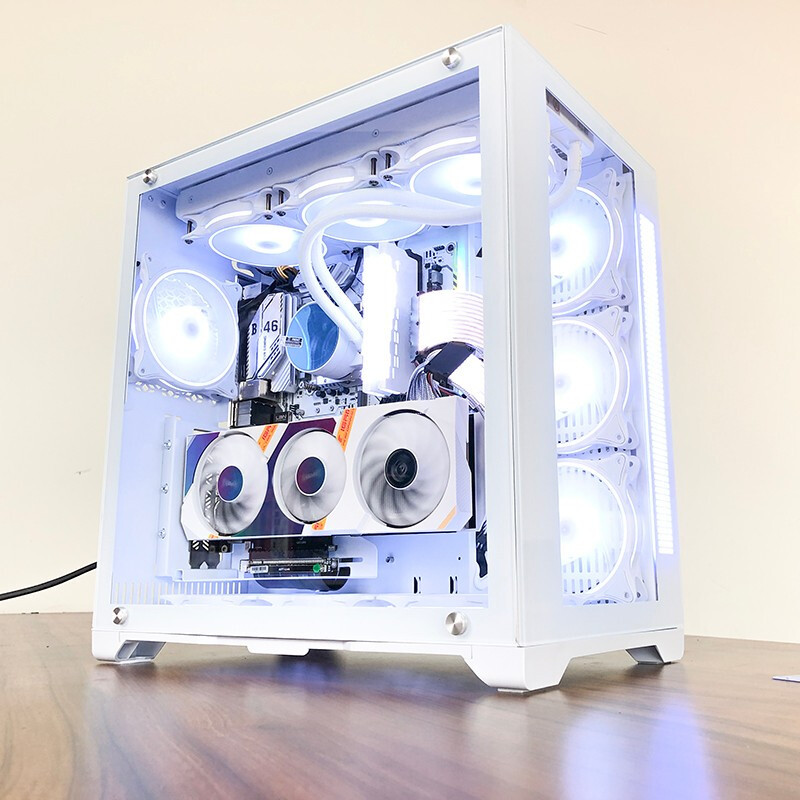 玩嘉 律动PLUS雪白电脑机箱台式机EATX主板360水冷玻璃侧透海景房